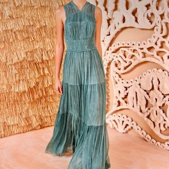 Ulla Johnson Freesia Maxi Gown-Kelp - Picture 2 of 5